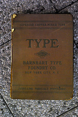 Portada del especimen tipográfico de la Barnhart Type Foundry